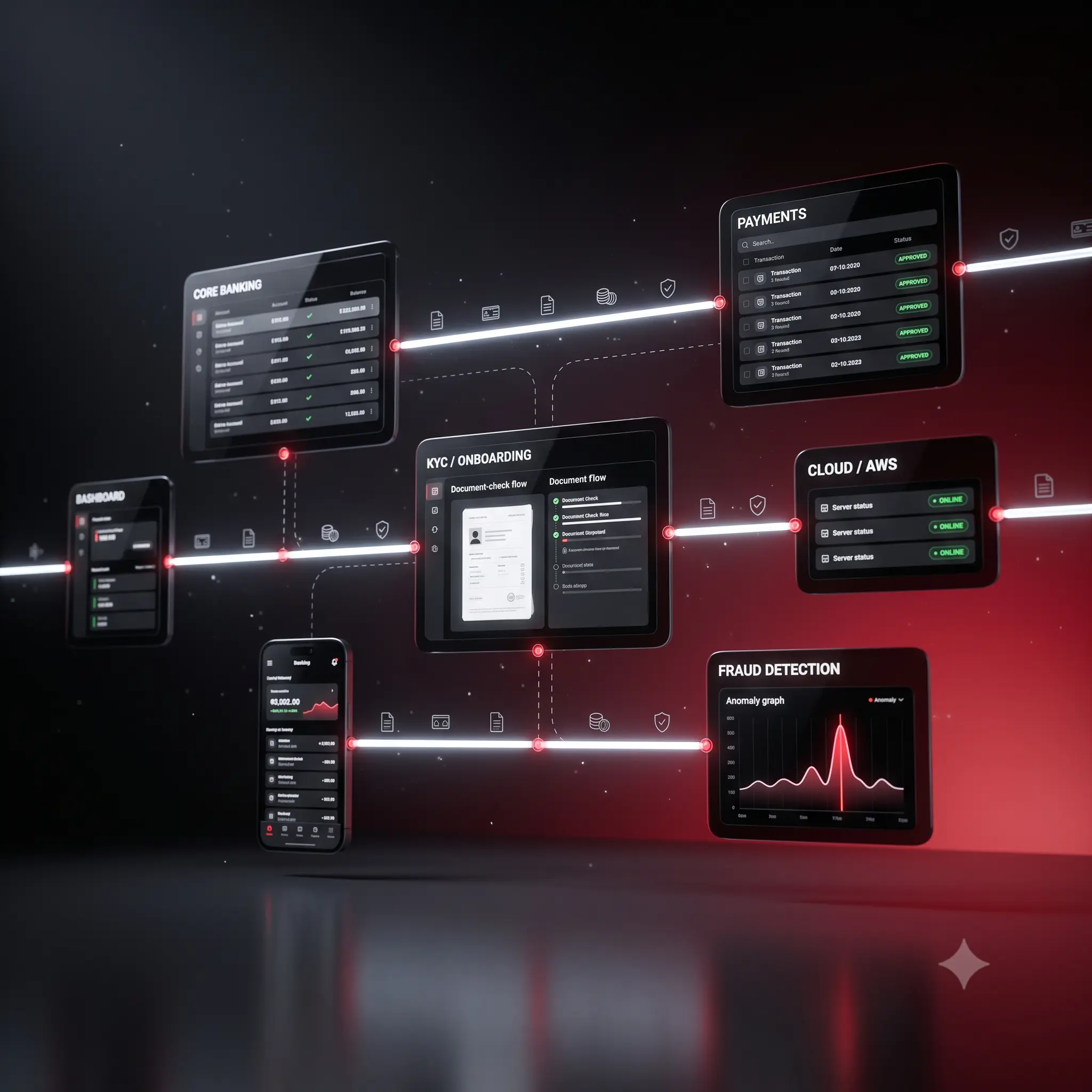Redbee team collaborating on fintech process digitalization