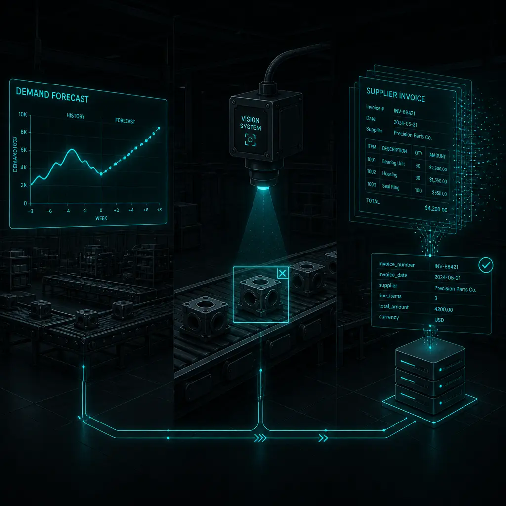 Custom manufacturing software platform with vision system and analytics